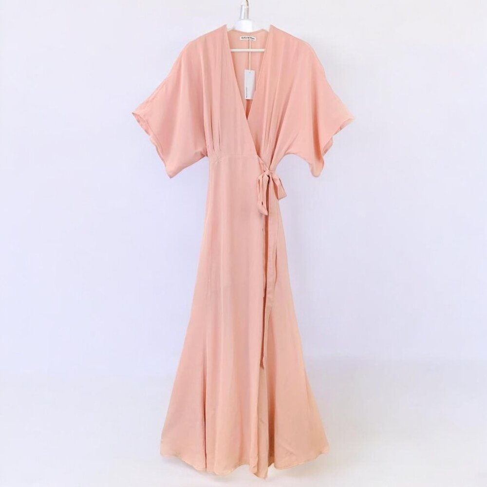 NWT Reformation Cream Winslow Maxi Wrap Kimono Dress - Picture 5 of 12